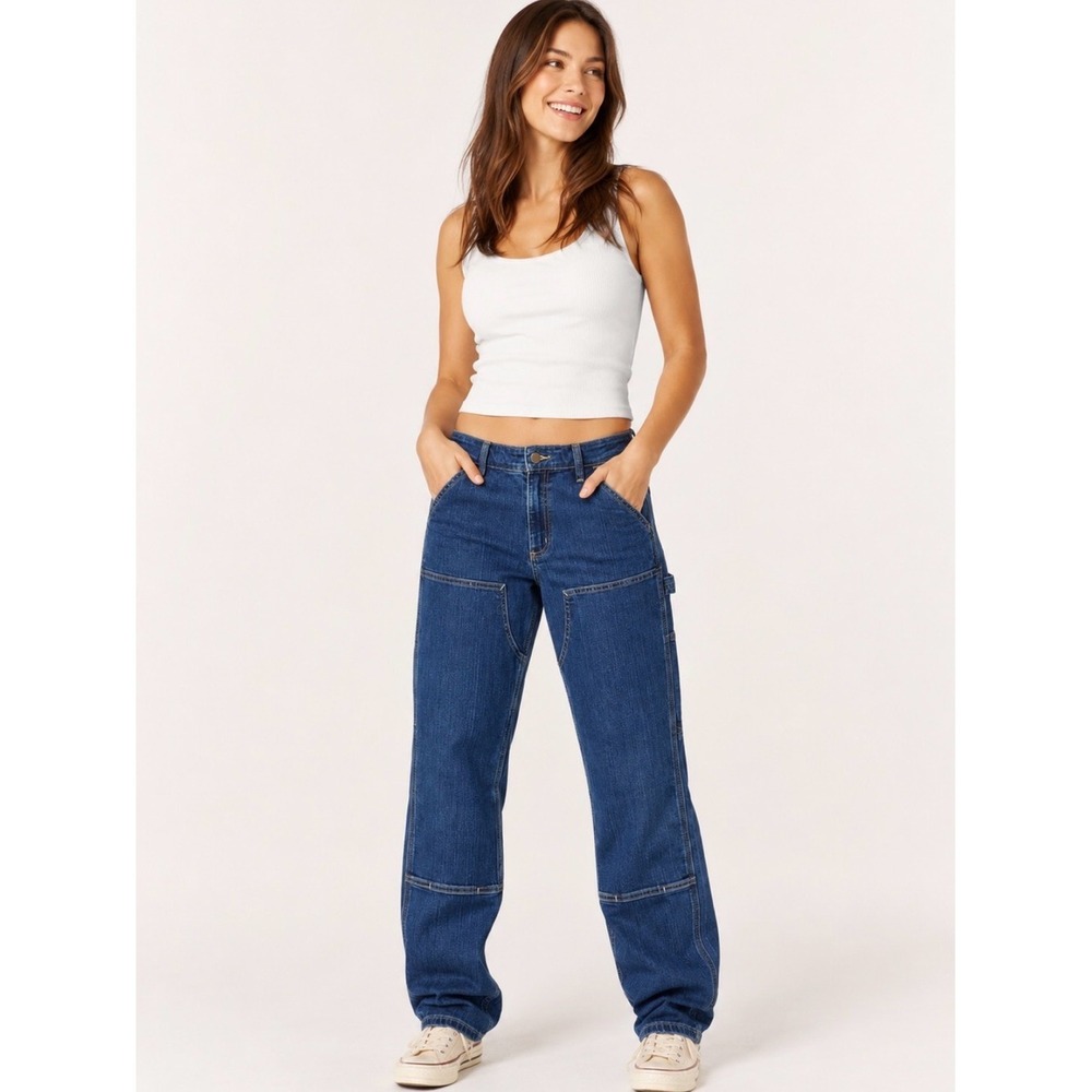 Carhartt Double Front Jeans Womens 12 Short Blue Rugged Flex Gorpcore Utility